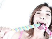 Lollipop And Cock Sucking Teen Takes A Deep Fucking