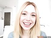 Slut Spreads Wide And He Hammers Her Young Cunt