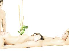 Cumming On A Tummy After An Erotic Threesome