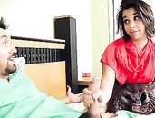 Latina Costume Girl Rides A Big Dick In Bed
