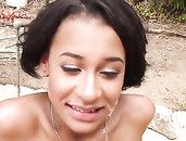 Paying A Slutty Black Girl To Fuck Him Outdoors