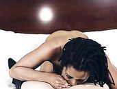 Face Riding Black Chick Sits On His Hard Cock Too