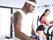 Sporty White Babe Worked Over By Big Black Cock