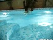 Beautiful Girls Go Skinny Dipping In The Pool