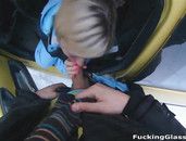 Good Head In The Car From A Cute Blonde Girl