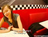 Eager Teen Girl Gives A Public Bathroom Blowjob
