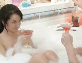 Banging In The Bubble Bath With A Teen Couple