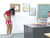 Asian Cheerleader And The Rough Gym Teacher Fucking